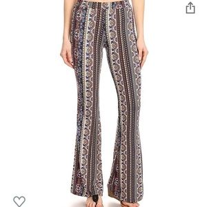 Paisley Boho Print Flare Palazzo Pant